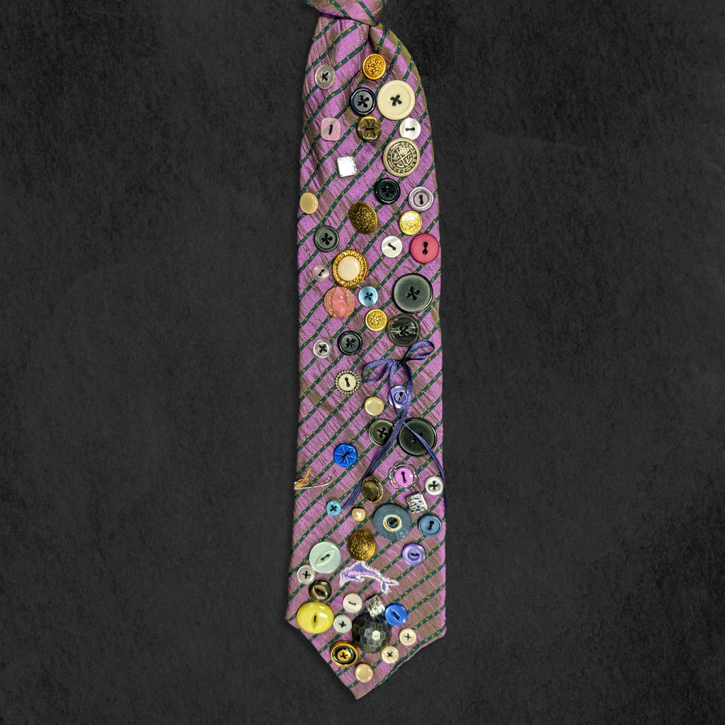 Purple 4 Buttons Tie