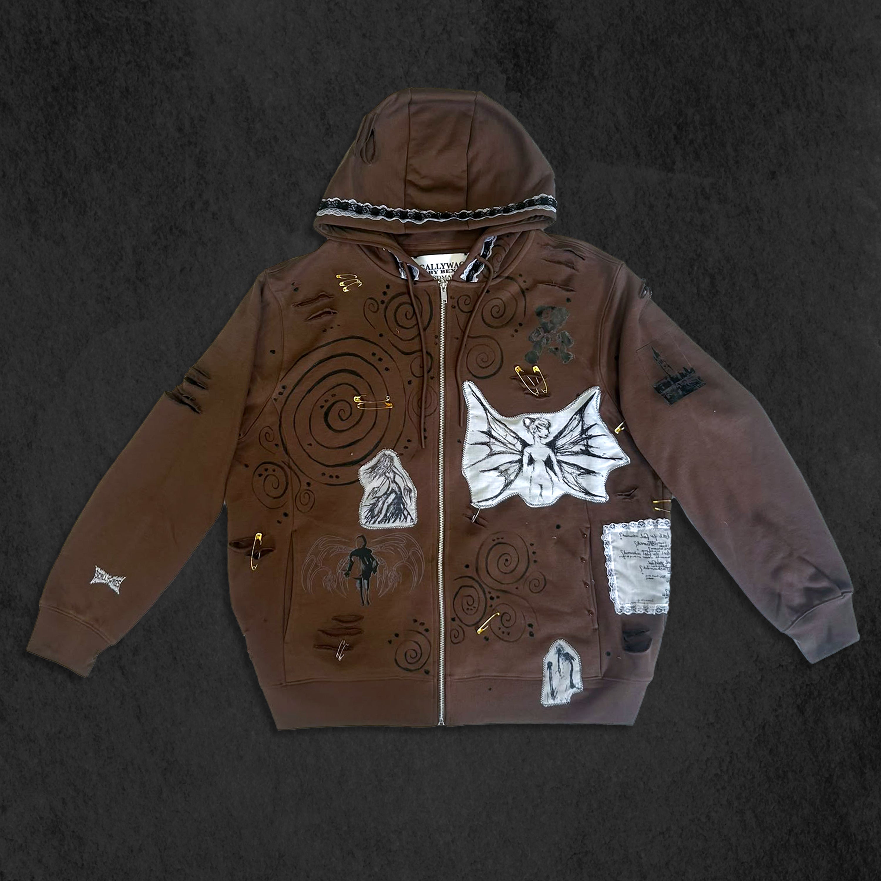 Brown Punk Zip Up