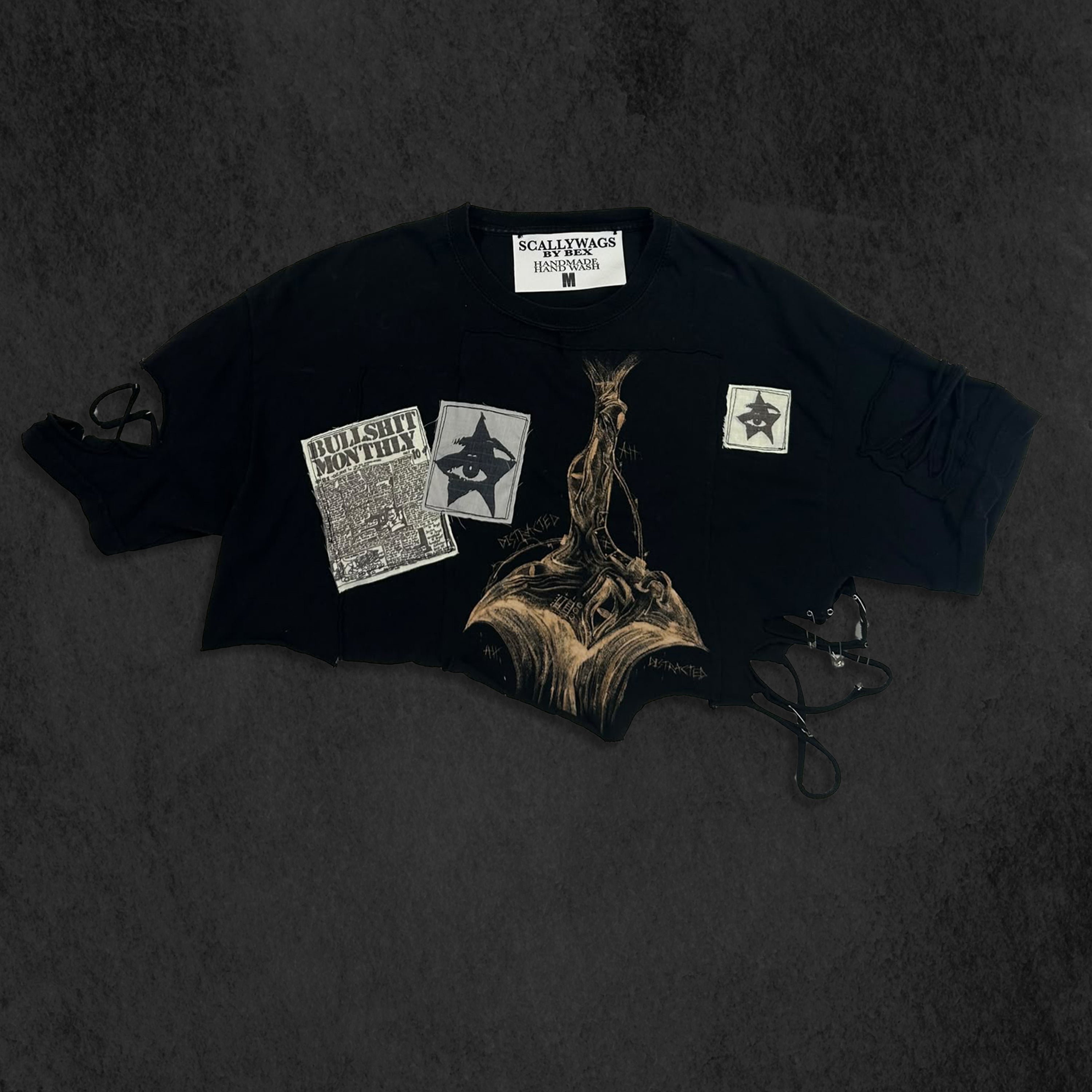 Safety Pin Maze Crop Tee