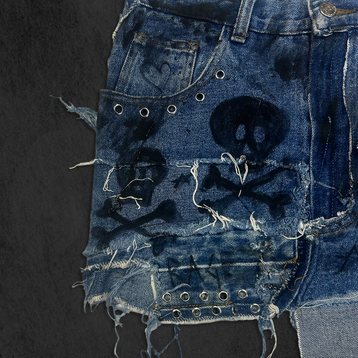 Ragged Denim Skirt
